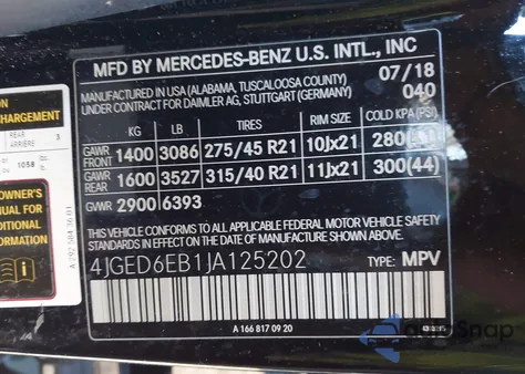 2018 Mercedes-Benz Amg Gle 43 Coupe 4Matic z USA, uszkodzony, nr VIN 4JGED6EB1JA125202